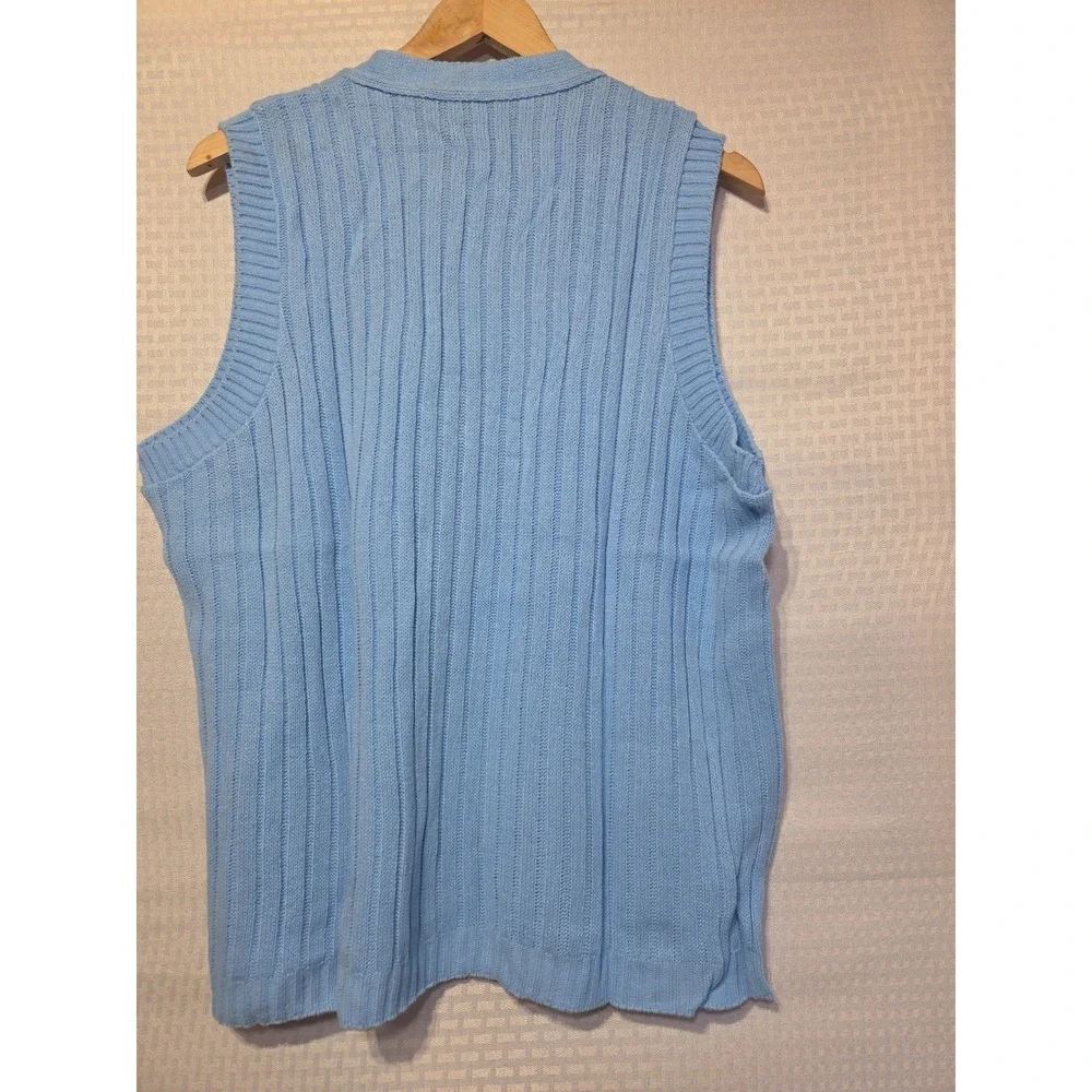 Vintage Deadstock‎ Mademoiselle Knitwear Blue Acrylic Button Front Vest